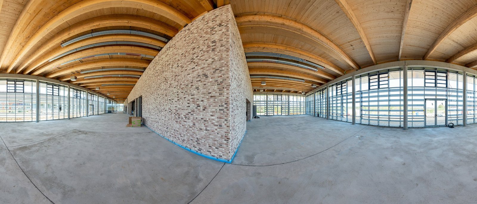 Panoramafoto vom Speisesaal im Rohbauzustand