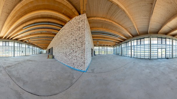 Panoramafoto vom Speisesaal im Rohbauzustand