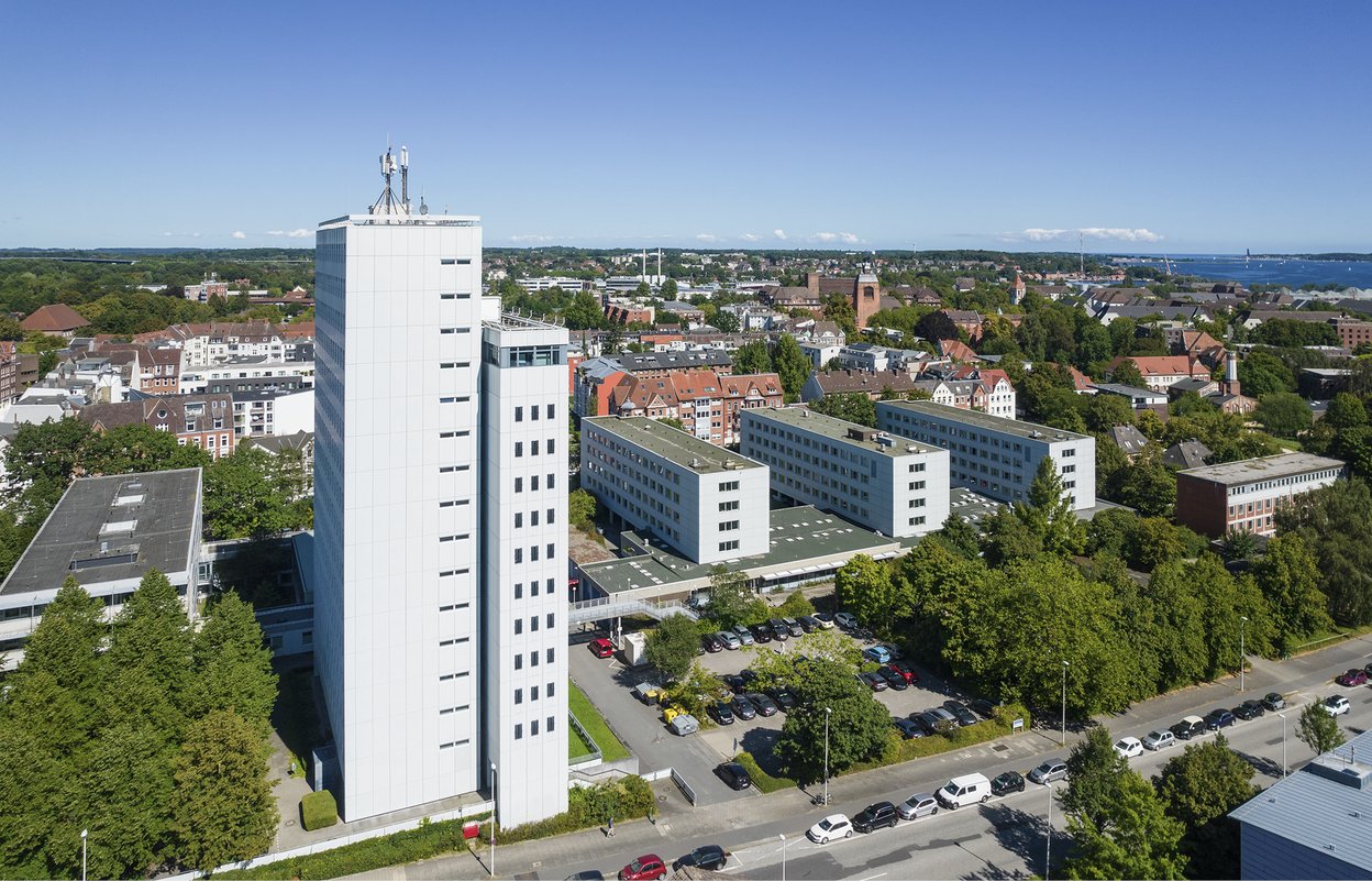 Das Areal vom Behördenzentrum Mercator aus der Vogelperspektive. 