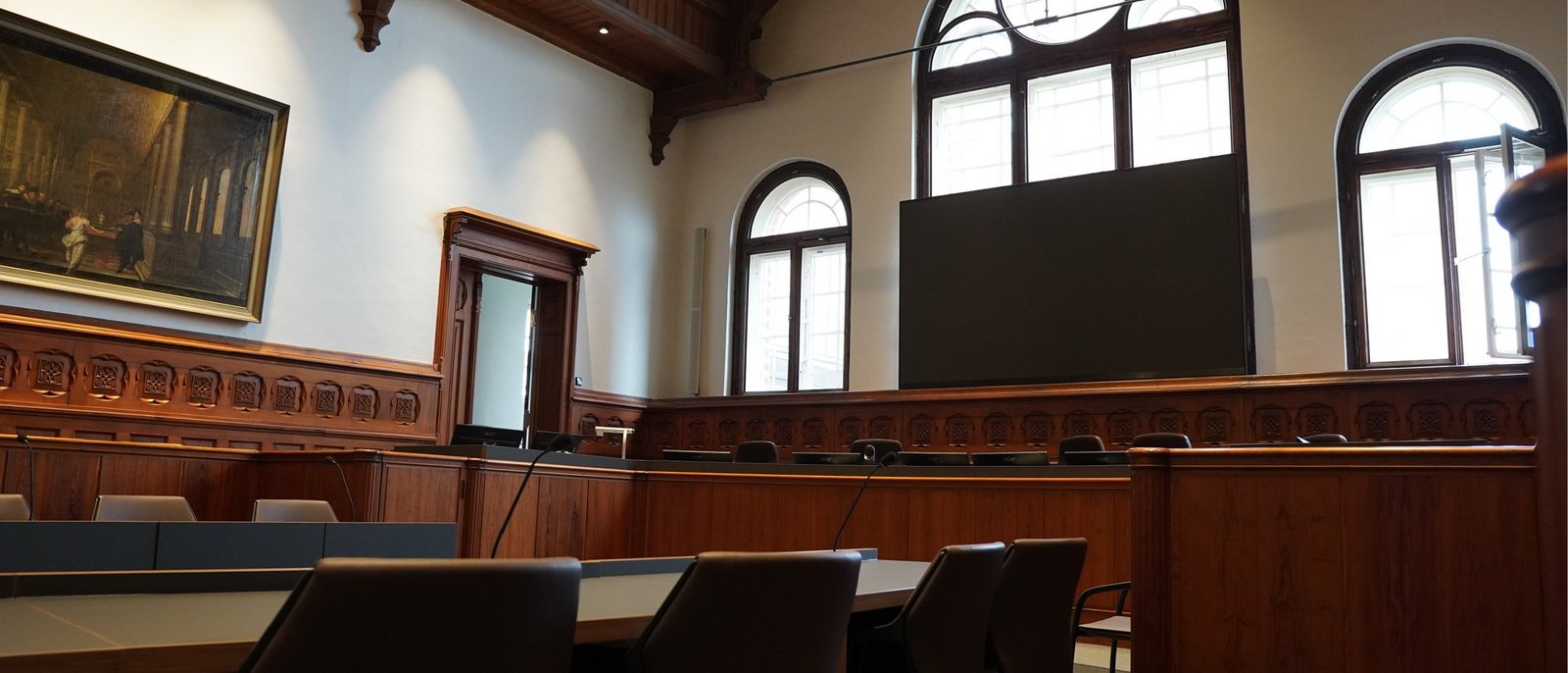 Der Schwurgerichtssaal des Land- und Amtsgerichts Flensburg.