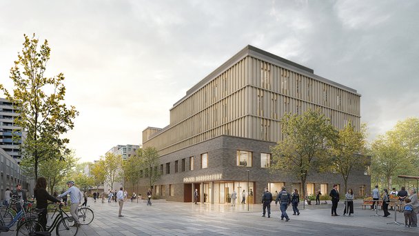 Eine Visualisierung der neuen Polizeistation Norderstedt.
