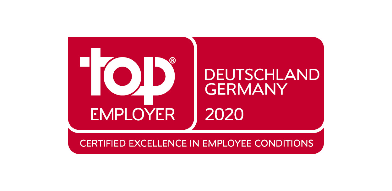 Siegel der Auszeichnung Top Employer Germany 2020