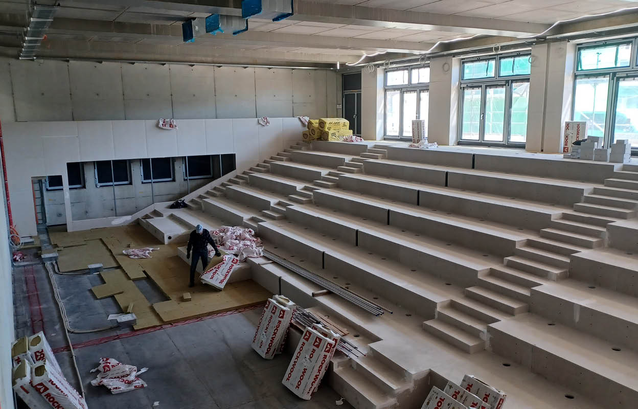 Einblick in den Hörsaal vom Neubau Mehrzweckgebäude der FH Westküste.